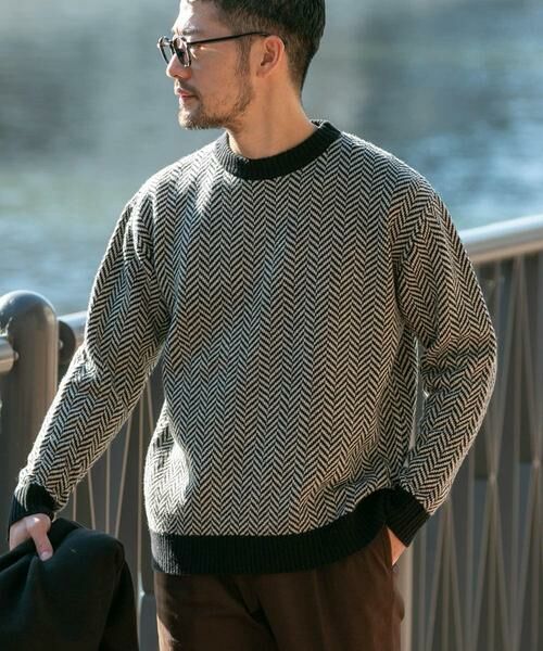 URBAN RESEARCH ROSSO / アーバンリサーチ ロッソ ニット・セーター | 『XLサイズあり』ヘリンボーン柄クルーネックニット | 詳細25