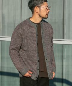 URBAN RESEARCH ROSSO / アーバンリサーチ ロッソ カーディガン・ボレロ | 『XLサイズあり』バーズアイ柄クルーニットカーディガン