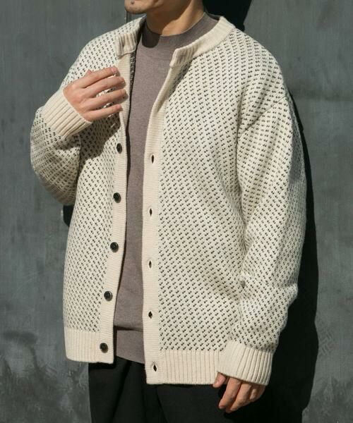 URBAN RESEARCH ROSSO / アーバンリサーチ ロッソ カーディガン・ボレロ | 『XLサイズあり』バーズアイ柄クルーニットカーディガン | 詳細7