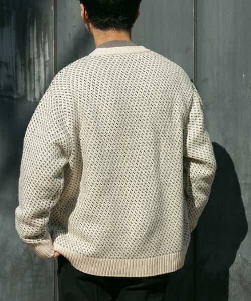 URBAN RESEARCH ROSSO / アーバンリサーチ ロッソ カーディガン・ボレロ | 『XLサイズあり』バーズアイ柄クルーニットカーディガン | 詳細8
