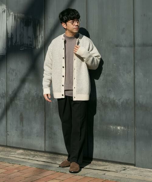 URBAN RESEARCH ROSSO / アーバンリサーチ ロッソ カーディガン・ボレロ | 『XLサイズあり』バーズアイ柄クルーニットカーディガン | 詳細9