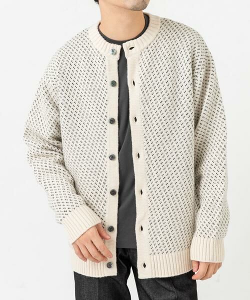 URBAN RESEARCH ROSSO / アーバンリサーチ ロッソ カーディガン・ボレロ | 『XLサイズあり』バーズアイ柄クルーニットカーディガン | 詳細10