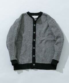 URBAN RESEARCH ROSSO / アーバンリサーチ ロッソ カーディガン・ボレロ | 『XLサイズあり』ヘリンボーン柄クルーニットカーディガン