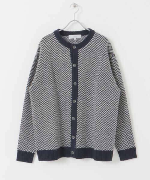 URBAN RESEARCH ROSSO / アーバンリサーチ ロッソ カーディガン・ボレロ | 『XLサイズあり』ヘリンボーン柄クルーニットカーディガン | 詳細11
