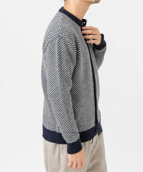 URBAN RESEARCH ROSSO / アーバンリサーチ ロッソ カーディガン・ボレロ | 『XLサイズあり』ヘリンボーン柄クルーニットカーディガン | 詳細5