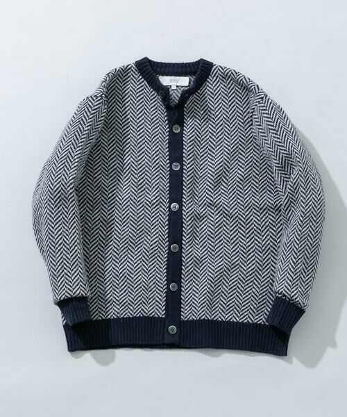 URBAN RESEARCH ROSSO / アーバンリサーチ ロッソ カーディガン・ボレロ | 『XLサイズあり』ヘリンボーン柄クルーニットカーディガン | 詳細8