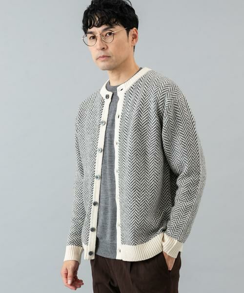 URBAN RESEARCH ROSSO / アーバンリサーチ ロッソ カーディガン・ボレロ | 『XLサイズあり』ヘリンボーン柄クルーニットカーディガン | 詳細17