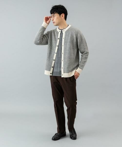 URBAN RESEARCH ROSSO / アーバンリサーチ ロッソ カーディガン・ボレロ | 『XLサイズあり』ヘリンボーン柄クルーニットカーディガン | 詳細18