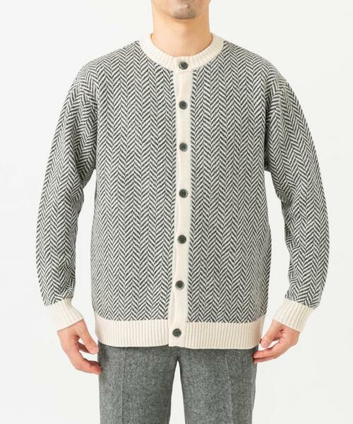 URBAN RESEARCH ROSSO / アーバンリサーチ ロッソ カーディガン・ボレロ | 『XLサイズあり』ヘリンボーン柄クルーニットカーディガン | 詳細20