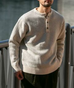 URBAN RESEARCH ROSSO / アーバンリサーチ ロッソ ニット・セーター | 『XLサイズあり』バーズアイ柄ヘンリーネックニット