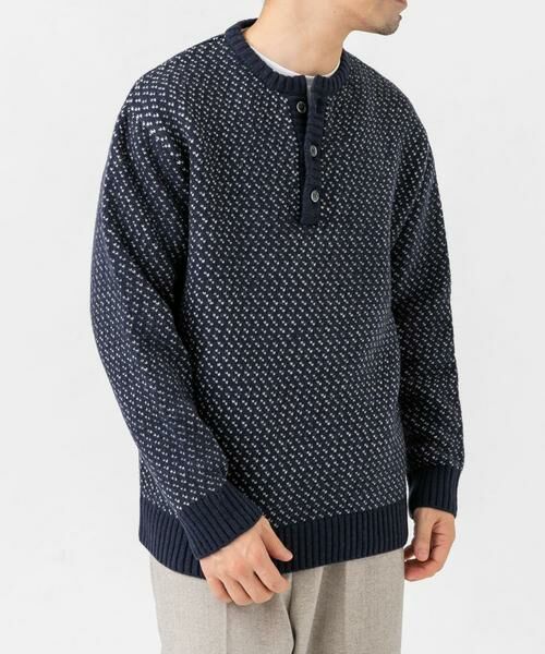 URBAN RESEARCH ROSSO / アーバンリサーチ ロッソ ニット・セーター | 『XLサイズあり』バーズアイ柄ヘンリーネックニット | 詳細1