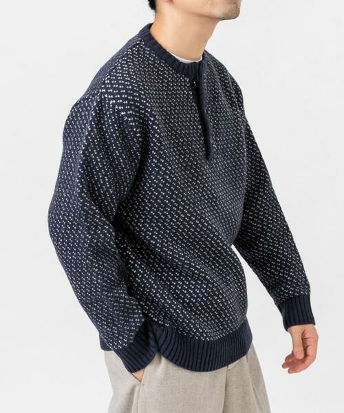 URBAN RESEARCH ROSSO / アーバンリサーチ ロッソ ニット・セーター | 『XLサイズあり』バーズアイ柄ヘンリーネックニット | 詳細3