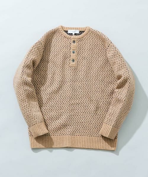 URBAN RESEARCH ROSSO/アーバンリサーチ ロッソ 『XLサイズあり』バーズアイ柄ヘンリーネックニット グレー系その他 S URBAN RESEARCH ROSSO/アーバンリサーチ ロッソ 『XLサイズあり』バーズアイ柄ヘンリーネックニット グレー系その他 S