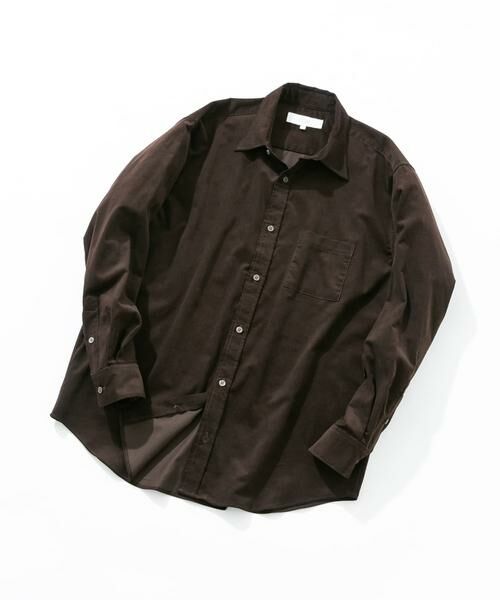 URBAN RESEARCH ROSSO/アーバンリサーチ ロッソ アーバンリラックスコーデュロイレギュラーシャツ ダークブラウン S URBAN RESEARCH ROSSO/アーバンリサーチ ロッソ アーバンリラックスコーデュロイレギュラーシャツ ダークブラウン S