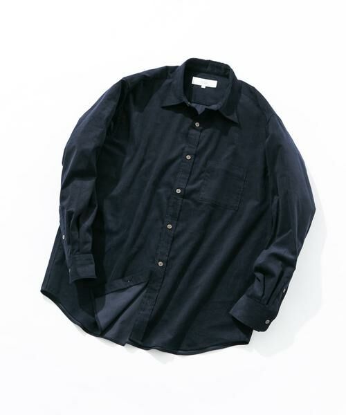 URBAN RESEARCH ROSSO/アーバンリサーチ ロッソ アーバンリラックスコーデュロイレギュラーシャツ ネイビー L URBAN RESEARCH ROSSO/アーバンリサーチ ロッソ アーバンリラックスコーデュロイレギュラーシャツ ネイビー L