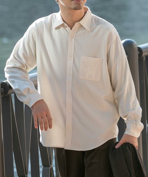 URBAN RESEARCH ROSSO/アーバンリサーチ ロッソ 『蓄熱 / XLサイズあり』アーバンリラックスサーモネルレギュラーシャツ アイボリー L URBAN RESEARCH ROSSO/アーバンリサーチ ロッソ 『蓄熱 / XLサイズあり』アーバンリラックスサーモネルレギュラーシャツ アイボリー L