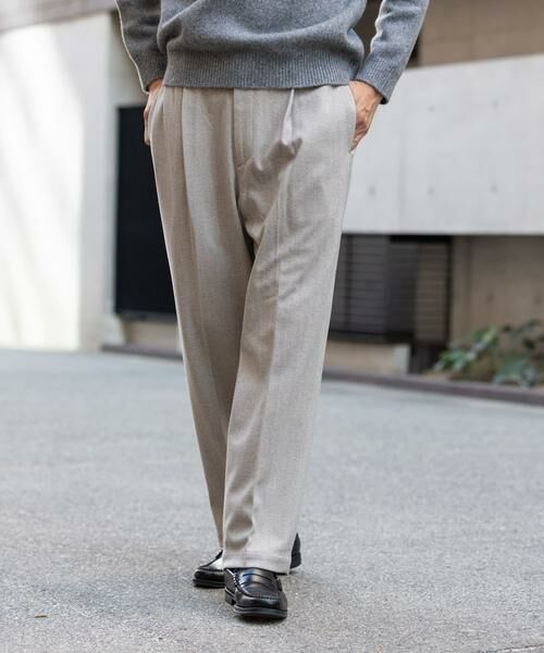URBAN RESEARCH ROSSO / アーバンリサーチ ロッソ その他パンツ | ストレッチヘリンボーン1タックワイドスラックス | 詳細1