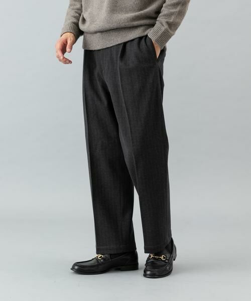 URBAN RESEARCH ROSSO / アーバンリサーチ ロッソ その他パンツ | ストレッチヘリンボーン1タックワイドスラックス | 詳細21