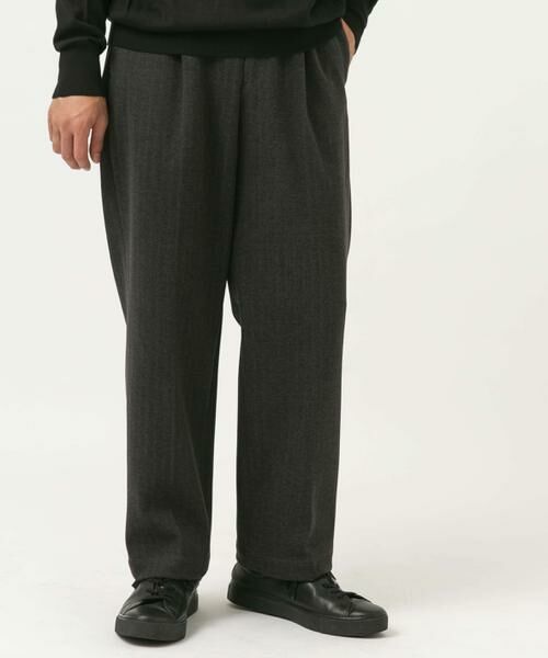 URBAN RESEARCH ROSSO / アーバンリサーチ ロッソ その他パンツ | ストレッチヘリンボーン1タックワイドスラックス | 詳細24