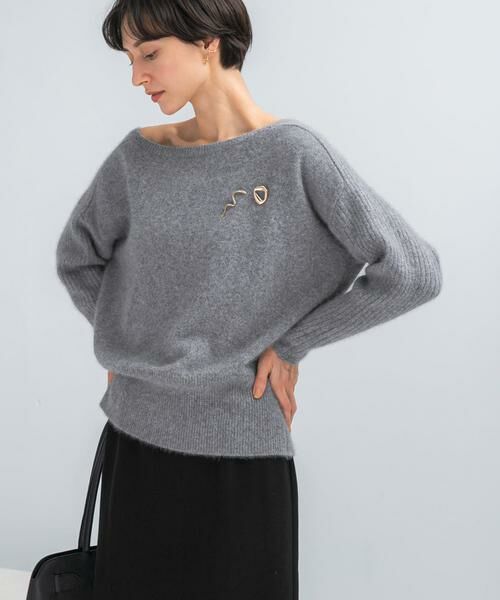 URBAN RESEARCH ROSSO / アーバンリサーチ ロッソ ニット・セーター | エアリーニット2WAYネックプルオーバー（グレー）