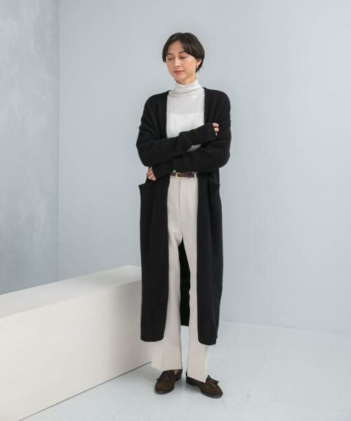 URBAN RESEARCH ROSSO/アーバンリサーチ ロッソ ファーニットロングガウン ブラック FREE URBAN RESEARCH ROSSO/アーバンリサーチ ロッソ ファーニットロングガウン ブラック FREE