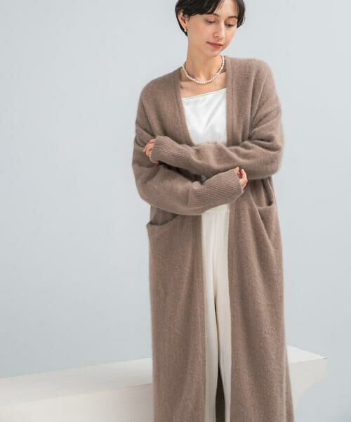 URBAN RESEARCH ROSSO / アーバンリサーチ ロッソ カーディガン・ボレロ | ファーニットロングガウン(ベージュ)