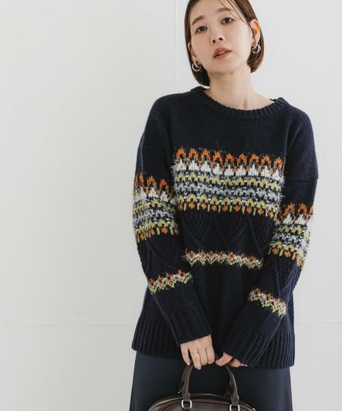 URBAN RESEARCH ROSSO / アーバンリサーチ ロッソ ニット・セーター | F by ROSSO　ノルディック柄ニットプルオーバー | 詳細3