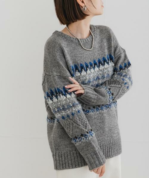 URBAN RESEARCH ROSSO / アーバンリサーチ ロッソ ニット・セーター | F by ROSSO　ノルディック柄ニットプルオーバー | 詳細15