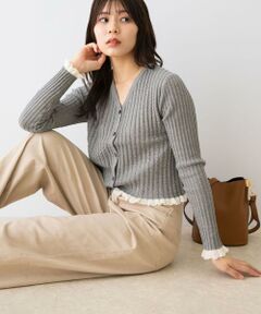 URBAN RESEARCH ROSSO / アーバンリサーチ ロッソ カーディガン・ボレロ | F by ROSSO　スパンコールフリルリブカーディガン