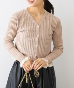 URBAN RESEARCH ROSSO / アーバンリサーチ ロッソ カーディガン・ボレロ | F by ROSSO　スパンコールフリルリブカーディガン