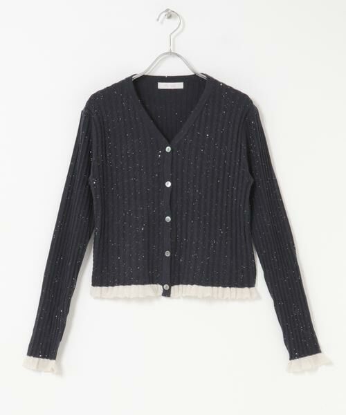 URBAN RESEARCH ROSSO / アーバンリサーチ ロッソ カーディガン・ボレロ | F by ROSSO　スパンコールフリルリブカーディガン | 詳細12
