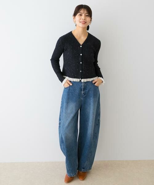 URBAN RESEARCH ROSSO / アーバンリサーチ ロッソ カーディガン・ボレロ | F by ROSSO　スパンコールフリルリブカーディガン | 詳細5