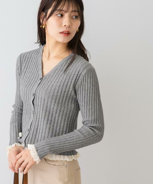 URBAN RESEARCH ROSSO / アーバンリサーチ ロッソ カーディガン・ボレロ | F by ROSSO　スパンコールフリルリブカーディガン | 詳細19