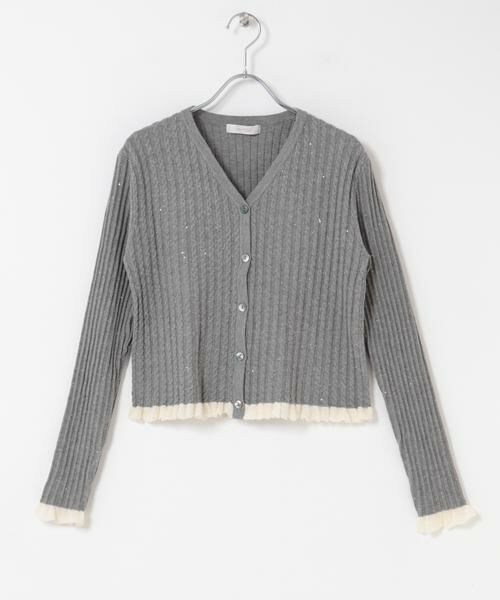 URBAN RESEARCH ROSSO / アーバンリサーチ ロッソ カーディガン・ボレロ | F by ROSSO　スパンコールフリルリブカーディガン | 詳細23