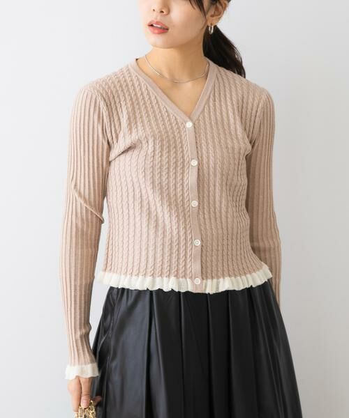 URBAN RESEARCH ROSSO / アーバンリサーチ ロッソ カーディガン・ボレロ | F by ROSSO　スパンコールフリルリブカーディガン | 詳細25