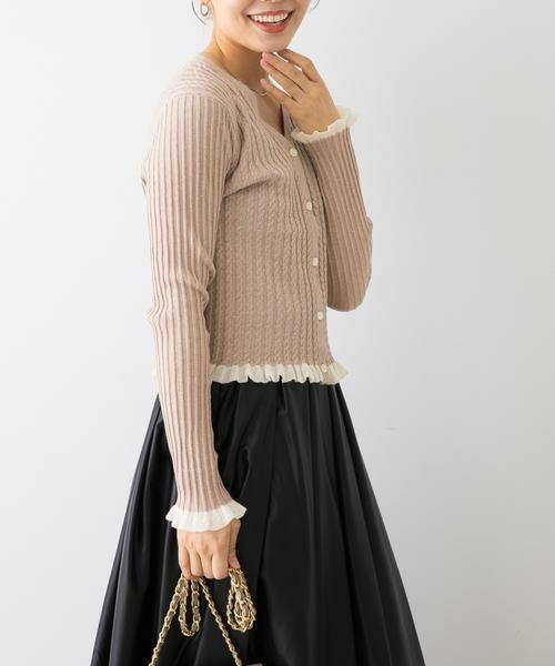 URBAN RESEARCH ROSSO / アーバンリサーチ ロッソ カーディガン・ボレロ | F by ROSSO　スパンコールフリルリブカーディガン | 詳細26