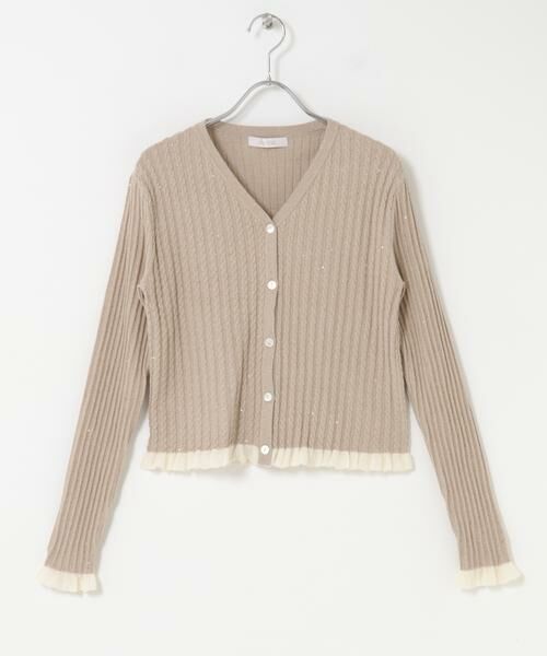URBAN RESEARCH ROSSO / アーバンリサーチ ロッソ カーディガン・ボレロ | F by ROSSO　スパンコールフリルリブカーディガン | 詳細30