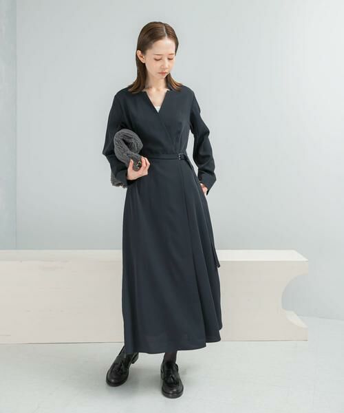 URBAN RESEARCH ROSSO/アーバンリサーチ ロッソ ベルトデザインカシュクールワンピース ロイヤルブルー FREE