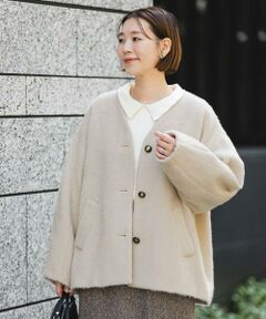 F by ROSSO　『UR TECH』シャギーノーカラーコート