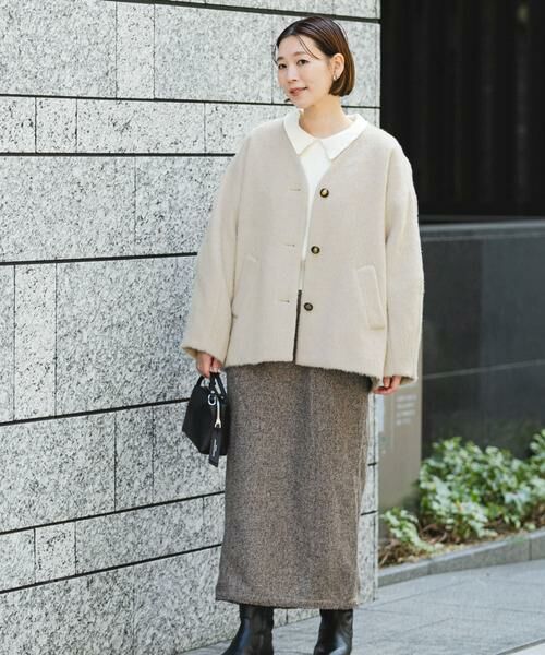 URBAN RESEARCH ROSSO / アーバンリサーチ ロッソ ノーカラージャケット | F by ROSSO　『UR TECH』シャギーノーカラーコート | 詳細1