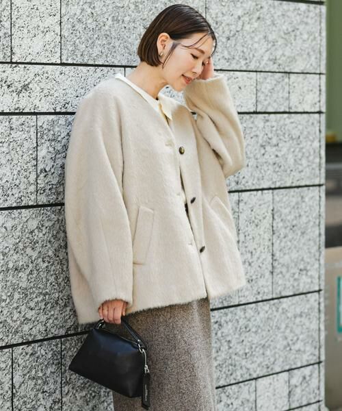 URBAN RESEARCH ROSSO / アーバンリサーチ ロッソ ノーカラージャケット | F by ROSSO　『UR TECH』シャギーノーカラーコート | 詳細2