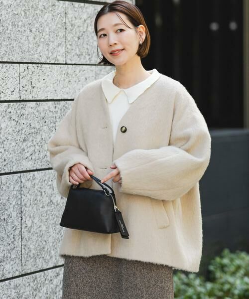 URBAN RESEARCH ROSSO / アーバンリサーチ ロッソ ノーカラージャケット | F by ROSSO　『UR TECH』シャギーノーカラーコート | 詳細3