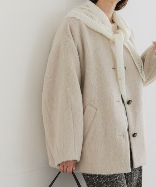 URBAN RESEARCH ROSSO / アーバンリサーチ ロッソ ノーカラージャケット | F by ROSSO　『UR TECH』シャギーノーカラーコート | 詳細4
