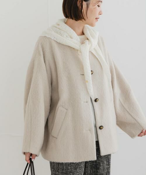 URBAN RESEARCH ROSSO / アーバンリサーチ ロッソ ノーカラージャケット | F by ROSSO　『UR TECH』シャギーノーカラーコート | 詳細5