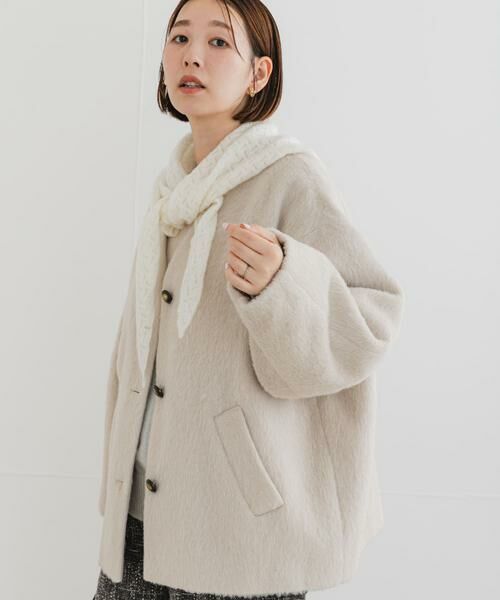 URBAN RESEARCH ROSSO / アーバンリサーチ ロッソ ノーカラージャケット | F by ROSSO　『UR TECH』シャギーノーカラーコート | 詳細7