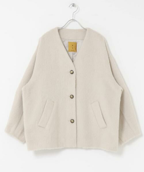 URBAN RESEARCH ROSSO / アーバンリサーチ ロッソ ノーカラージャケット | F by ROSSO　『UR TECH』シャギーノーカラーコート | 詳細8