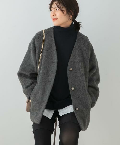 URBAN RESEARCH ROSSO / アーバンリサーチ ロッソ ノーカラージャケット | F by ROSSO　『UR TECH』シャギーノーカラーコート | 詳細15