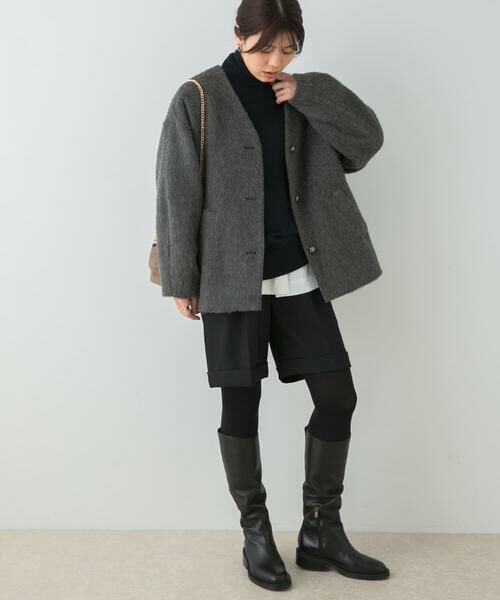 URBAN RESEARCH ROSSO / アーバンリサーチ ロッソ ノーカラージャケット | F by ROSSO　『UR TECH』シャギーノーカラーコート | 詳細16