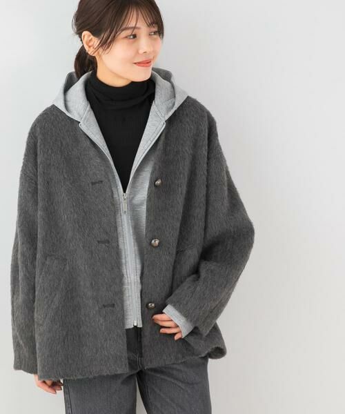 URBAN RESEARCH ROSSO / アーバンリサーチ ロッソ ノーカラージャケット | F by ROSSO　『UR TECH』シャギーノーカラーコート | 詳細18