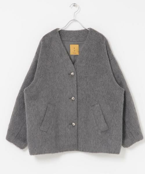 URBAN RESEARCH ROSSO / アーバンリサーチ ロッソ ノーカラージャケット | F by ROSSO　『UR TECH』シャギーノーカラーコート | 詳細20